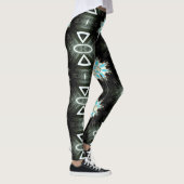 Blaufederstern auf schwarz leggings (Rechts)