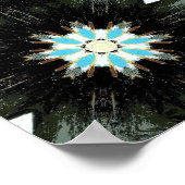 Blaufederstern auf schwarz poster (Ecke)