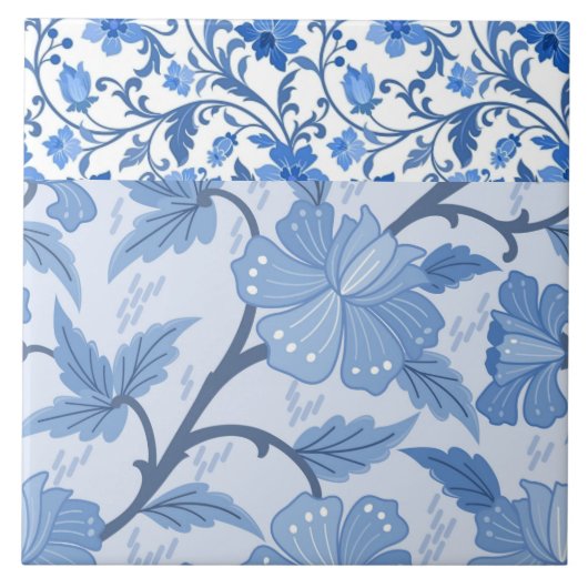 Blauflora-Hütte Fliese (Vorderseite)