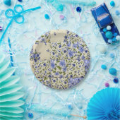 Blauflora-Patchwork-Steppdecke Pappteller (Party)