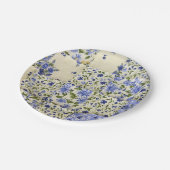 Blauflora-Patchwork-Steppdecke Pappteller (Schrägansicht)