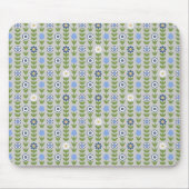 Blauflora-Skandinavien-Folkloremuster Mousepad (Vorne)