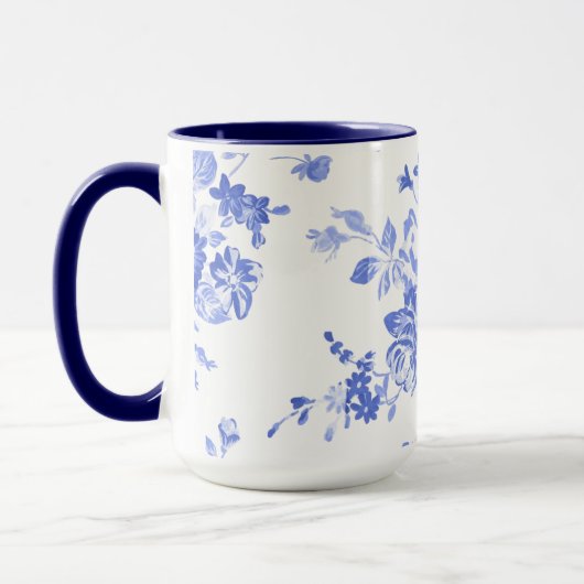 Blauflorale Keramik Tasse (Links)