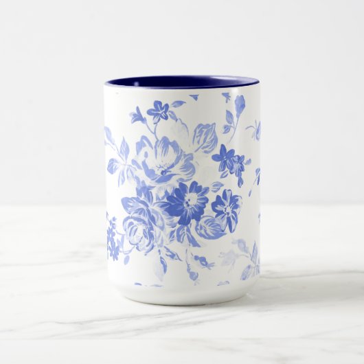 Blauflorale Keramik Tasse (Zentrum)
