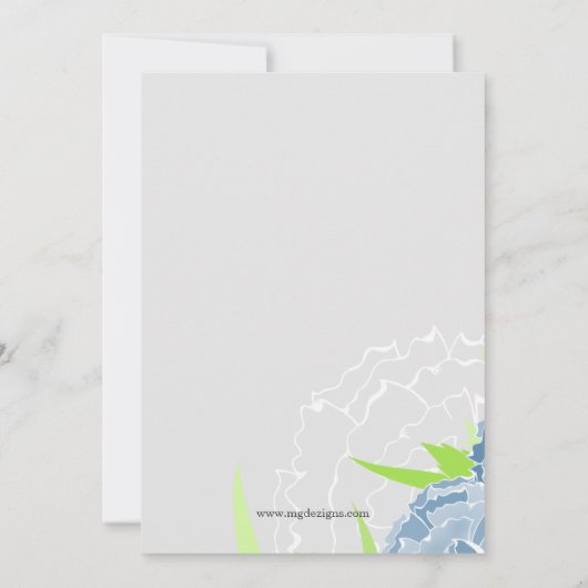 Blauflorchen FrühlingsBrautparty Einladung (Rückseite)