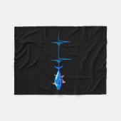Blauflossenthunfisch Heartbeat Ekg Pulseline Deep  Fleecedecke (Vorderseite (Horizontal))