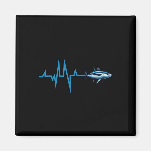 Blauflossenthunfisch Heartbeat Ekg Pulseline Deep Magnet (Vorne)