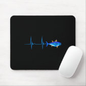 Blauflossenthunfisch Heartbeat Ekg Pulseline Deep Mousepad (Mit Mouse)