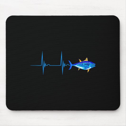 Blauflossenthunfisch Heartbeat Ekg Pulseline Deep Mousepad (Vorne)