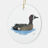 Blauflügelige Aquamarin Keramik Ornament (Links)