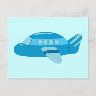 Blauflugzeug Postkarte