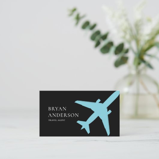 Blauflugzeug Visitenkarte (Stehend Vorderseite)