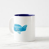 Blauflugzeug Zweifarbige Tasse (Vorderseite Links)