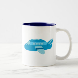 Blauflugzeug Zweifarbige Tasse
