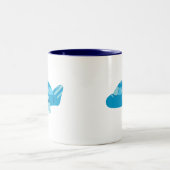 Blauflugzeug Zweifarbige Tasse (Mittel)