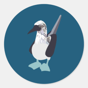 Blaufuß-Seevogel Runder Aufkleber