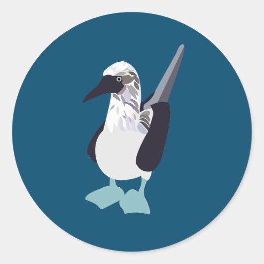 Blaufuß-Seevogel Runder Aufkleber (Vorderseite)