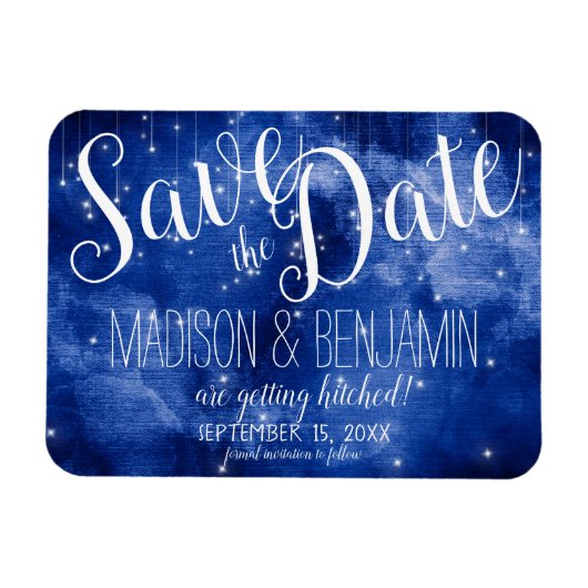 Blaugalaxie - Himmelsstars leuchten Save the Date Magnet (Horizontal)