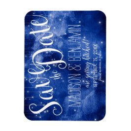 Blaugalaxie - Himmelsstars leuchten Save the Date Magnet