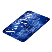 Blaugalaxie - Himmelsstars leuchten Save the Date Magnet (Linke Seite)