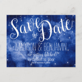 Blaugalaxie - Himmelsstars leuchten Save the Date Postkarte