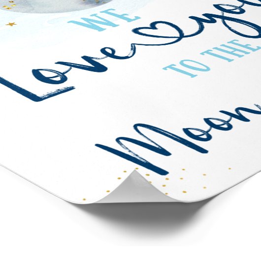 Blaugalaxie Liebe zum Mond und zurück zum Geburtst Poster (Ecke)