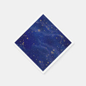 Blaugalaxie mit goldenen Sternen Serviette (Ecke)