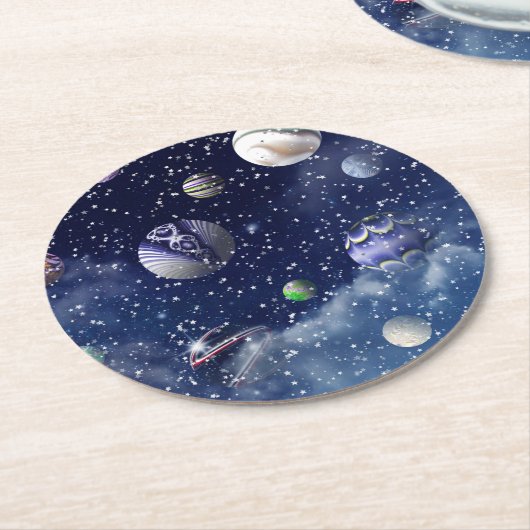 Blaugalaxie Runder Pappuntersetzer (Angewinkelt)