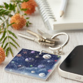 Blaugalaxie Schlüsselanhänger (Vorderseite rechts)