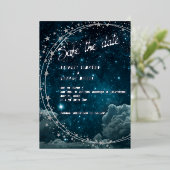 Blaugalaxie Wolke 9 Hochzeit sicher das Datum Folieneinladung (Stehend vorne)