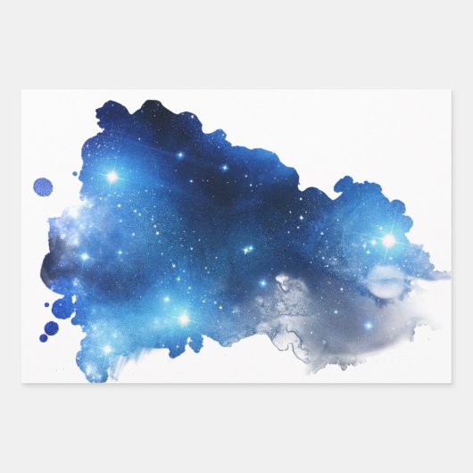 Blaugalaxie-Wrapping-Papier-Flachblatt-Set 3 Geschenkpapier Set (Vorderseite 2)