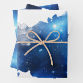 Blaugalaxie-Wrapping-Papier-Flachblatt-Set 3 Geschenkpapier Set (Beispiel)
