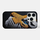 Blaugäugige Tiger-Kunst iPhone Hülle (Rückseite (Horizontal))