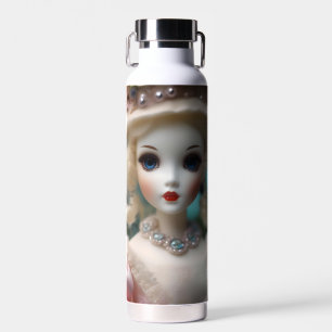 Blaugäugige Vintage-Puppe, Trinkflasche