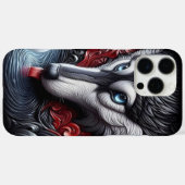 Blaugäugige Wolf-Reflektionsszene Case-Mate iPhone Hülle (Rückseite (Horizontal))