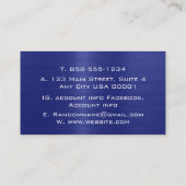 Blaugebürstetes Metall aus Edelstahl Visitenkarte (Rückseite)