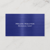 Blaugebürstetes Metall aus Edelstahl Visitenkarte (Vorderseite)