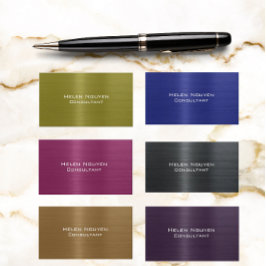 Blaugebürstetes Metall aus Edelstahl Visitenkarte