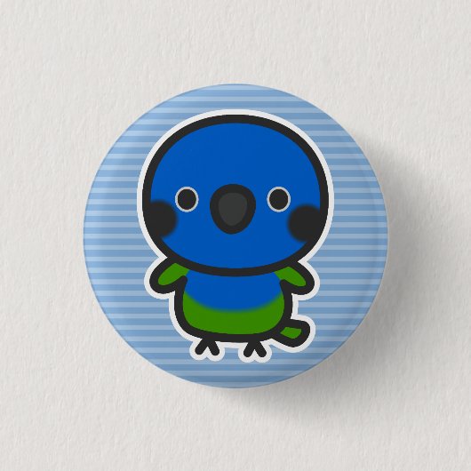 Blaugekrontes Konure Button (Vorderseite)