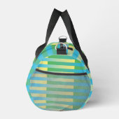 Blaugelb-grüner Streifen Muster Duffel-Beutel Duffle Bag (Rechts)