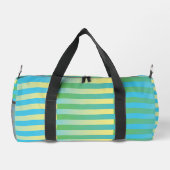 Blaugelb-grüner Streifen Muster Duffel-Beutel Duffle Bag (Rückseite)