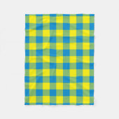Blaugelb-grünes Kariertes Schachbrett Muster Fleecedecke (Vorderseite)