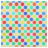 Blaugelb-grünes Polka-Punktmuster Stoff (Nahaufnahme)