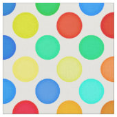 Blaugelb-grünes Polka-Punktmuster Stoff (Nahaufnahme)