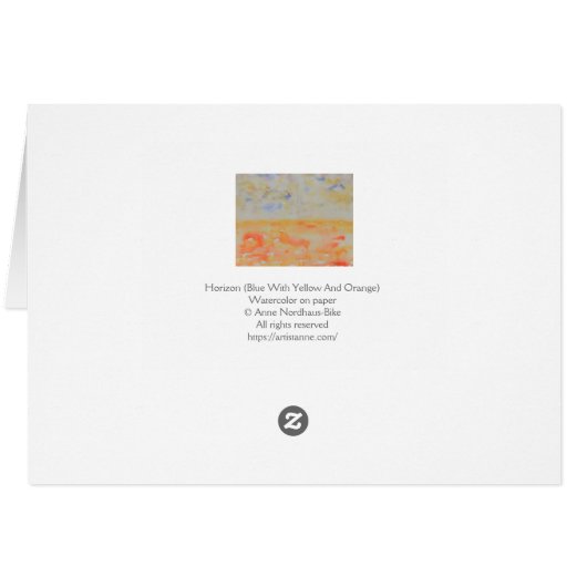 Blaugelb und orange Horizont Wasserfarbe (Rückseite Horizontal)