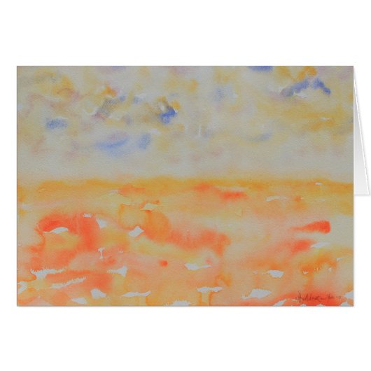 Blaugelb und orange Horizont Wasserfarbe (Vorderseite (Horizontal))