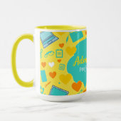 Blaugelbe Admin-Profis-Tags-Icons Tasse (Links)