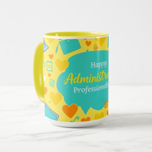 Blaugelbe Admin-Profis-Tags-Icons Tasse (Vorderseite Links)