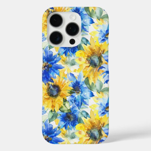 Blaugelbe Blumen Geburtstag Case-Mate iPhone Hülle (Rückseite)