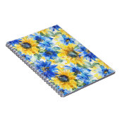 Blaugelbe Blumen Geburtstag Notizblock (Rechte Seite)